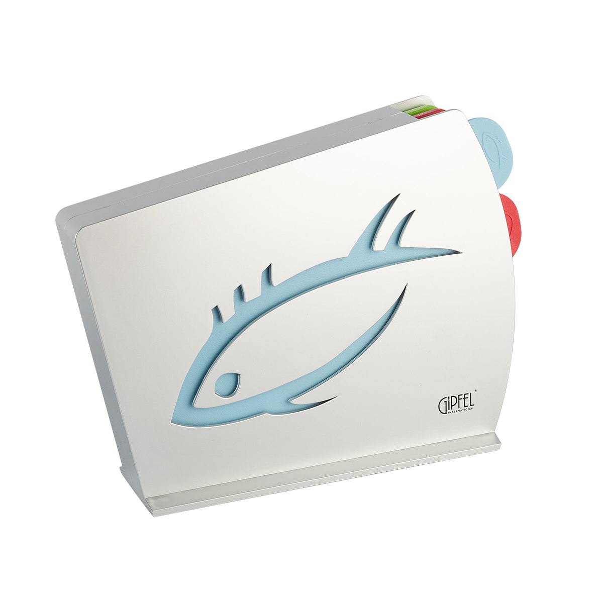 картинка 3249 GIPFEL Набор пластиковых досок с подставкой BRIGHT, 3 пр 250х80х305 мм. Материал: пластик. Цвет: зеленый, красный, голубой. от магазина Gipfel