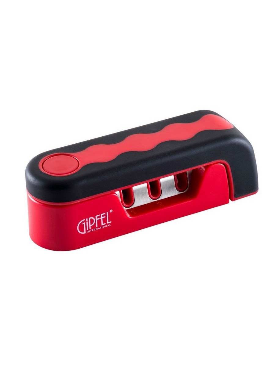 Точило для ножей складное 14х4х4,5см. Материал шлифовальных кругов: карбид вольфрама/алмаз/керамика. Материал корпуса: пластик, нерж сталь, силикон Цвет: красный. от магазина Gipfel 2920