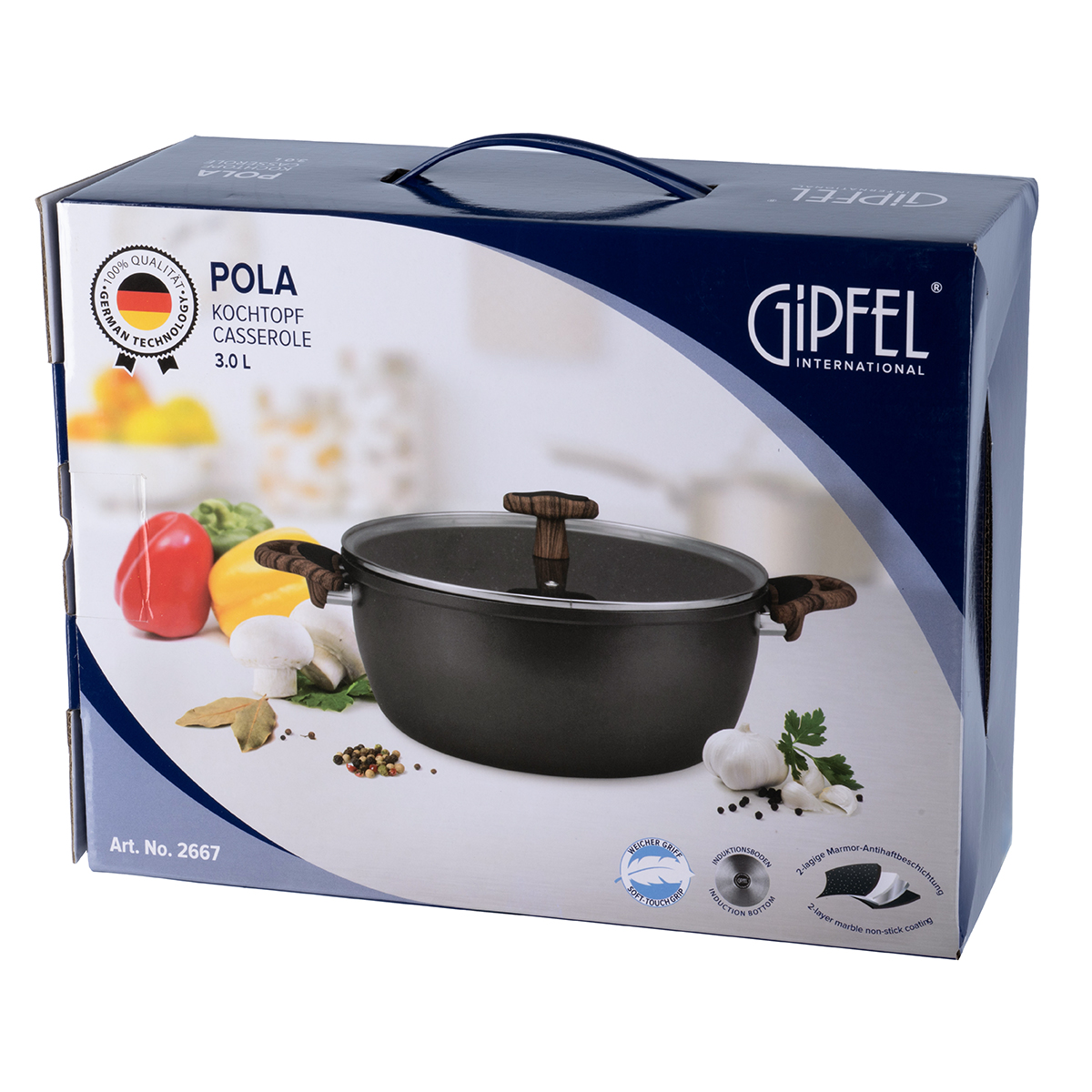 Алюминиевая кастрюля Gipfel Pola 2667 20 см/2,3 л фото