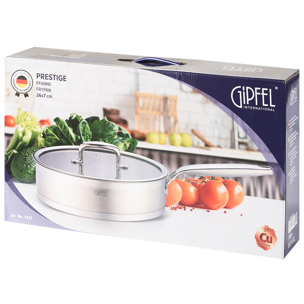 Сковорода-сотейник из нержавеющей стали Gipfel Prestige 1221 26 см/3,7 л фото