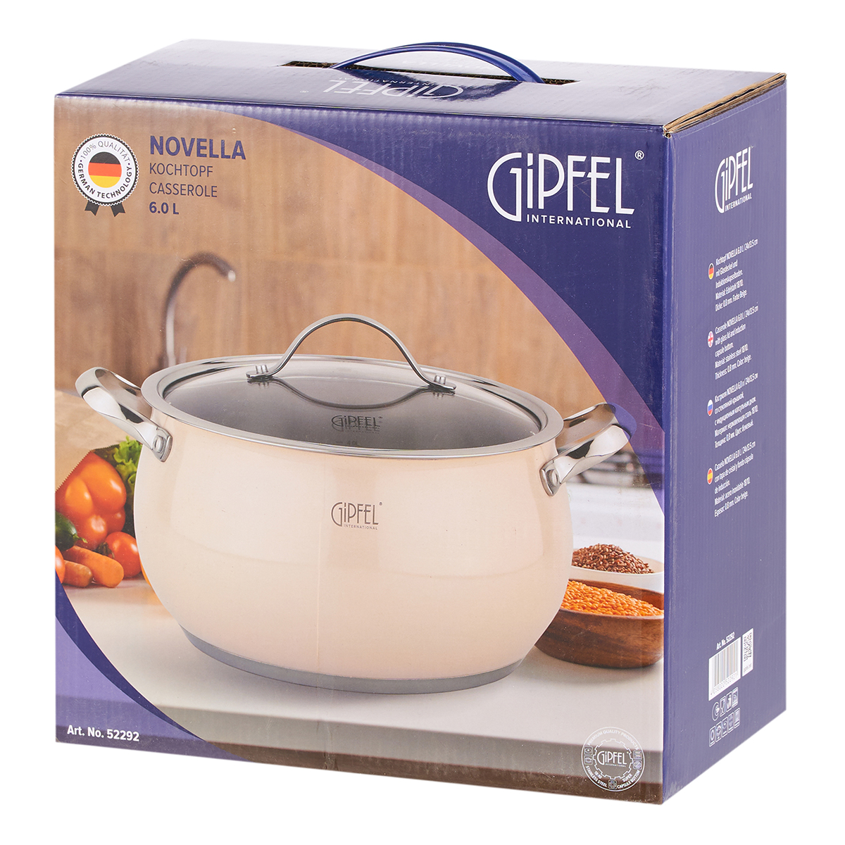 Кастрюля из нержавеющей стали Gipfel Novella 52292 24 см/6 л фото