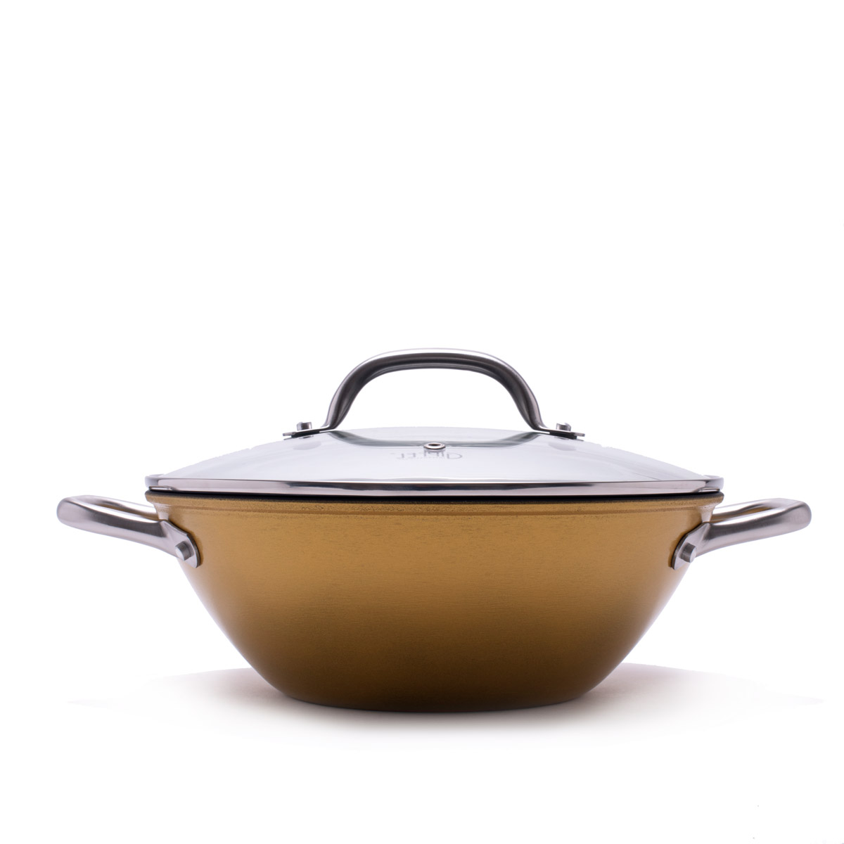 картинка 2145 GIPFEL Кастрюля SELECT ORANGE 26х9,5см/3л со стеклянной крышкой, Материал: чугун, внутреннее 2-х слойное антипригарное покрытие Ilag, снаружи: высокотемпературное покрытие, цвет желтый, ручка: нержавеющая сталь SS 201 от магазина Gipfel