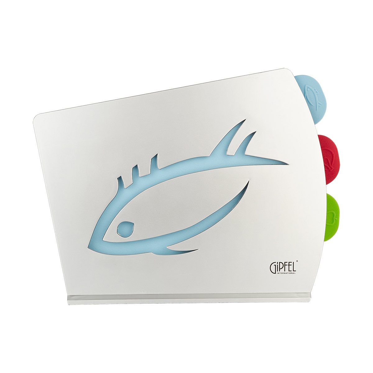 картинка 3249 GIPFEL Набор пластиковых досок с подставкой BRIGHT, 3 пр 250х80х305 мм. Материал: пластик. Цвет: зеленый, красный, голубой. от магазина Gipfel