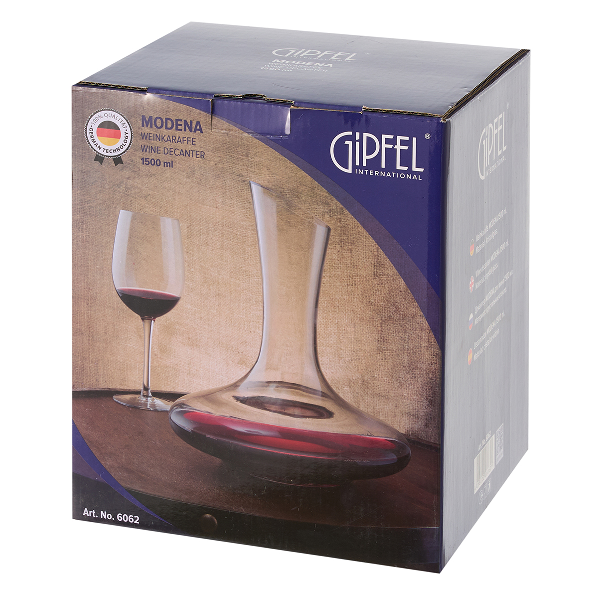 картинка 6062 GIPFEL Декантер для вина MODENA 1500мл. Материал: хрустальное стекло от магазина Gipfel