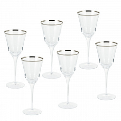 Набор бокалов Gipfel Julia Clear Filo Platino 42086 300 мл 6 предметов